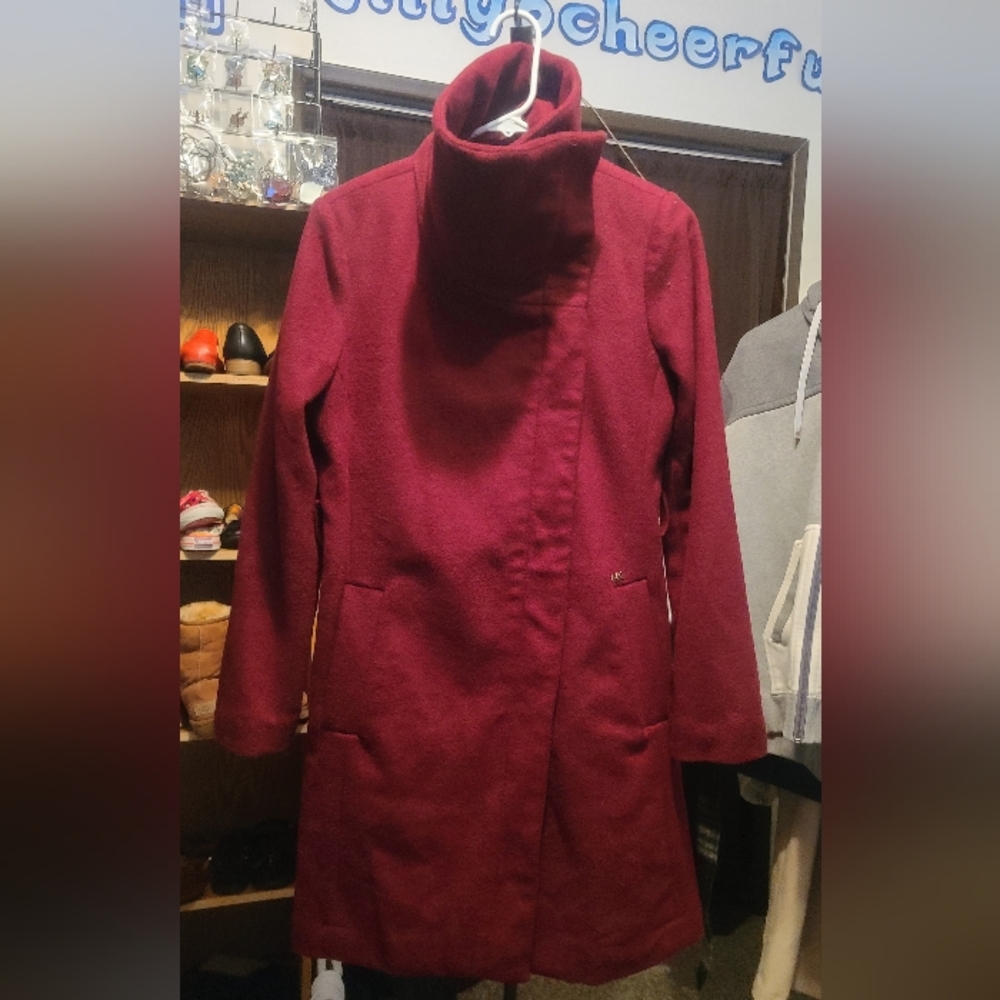 Michael Kors Deep Red Pea Coat